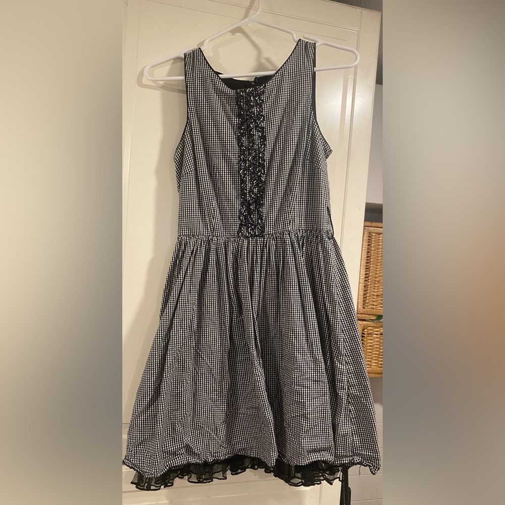 Maurices Black and White Checkered midi Dress size 3